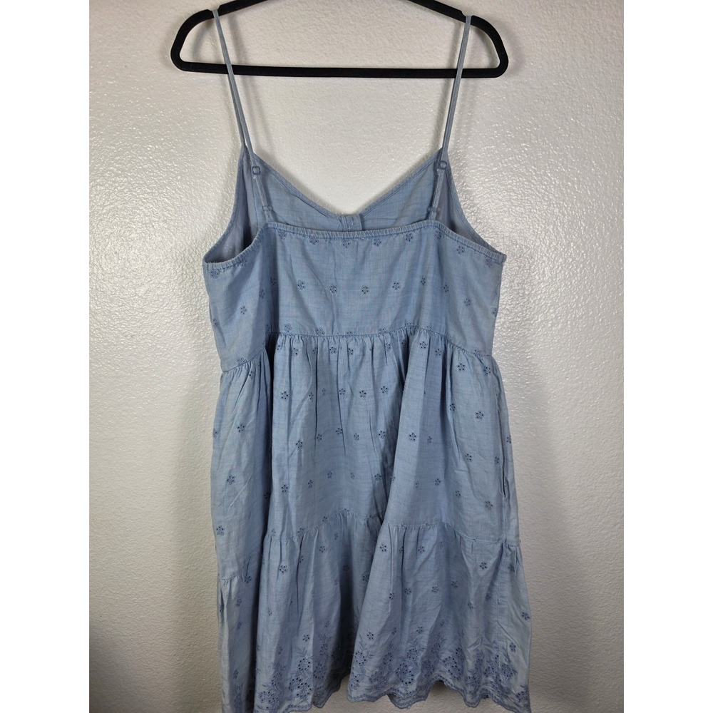 Levis Womens Blue Eyelet Lace Tiered Mini Dress XXL - Picture 2 of 8